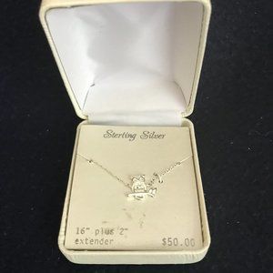 Sterling Silver Owl Necklace NIB Retail $50